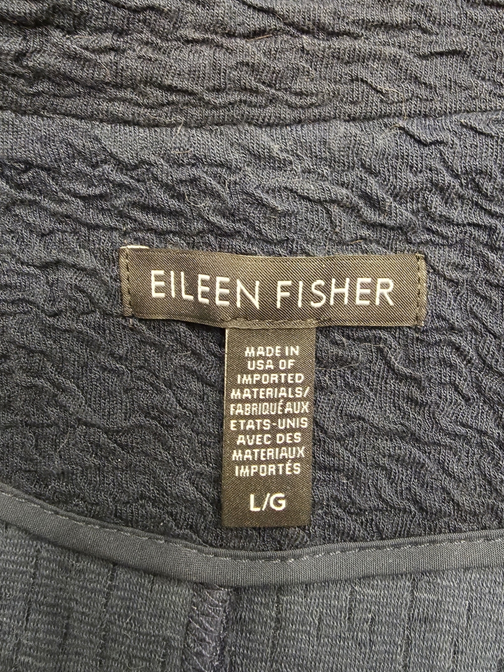 Eileen Fisher Blue Textured Button-Front Cardigan Jacket - Picture 5 of 6